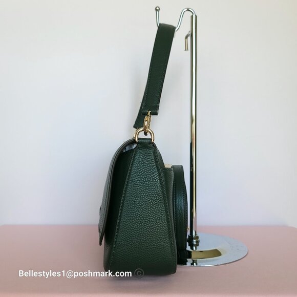 KATE SPADE Hudson Pebbled Leather Medium Flap Convertible Shoulder Bag-Northern⭐ - Picture 9 of 16